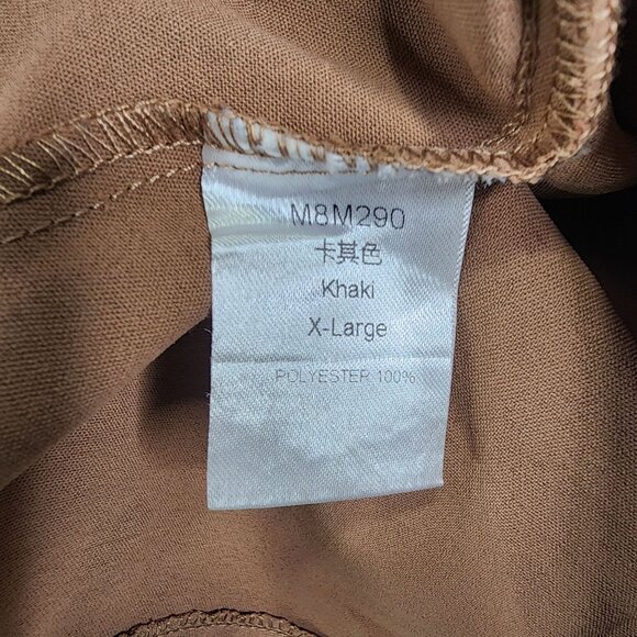 Women's Brown Shirt Top Button-Up Sleeveless 100% Polyester Pockets Size XL - Picture 4 of 10